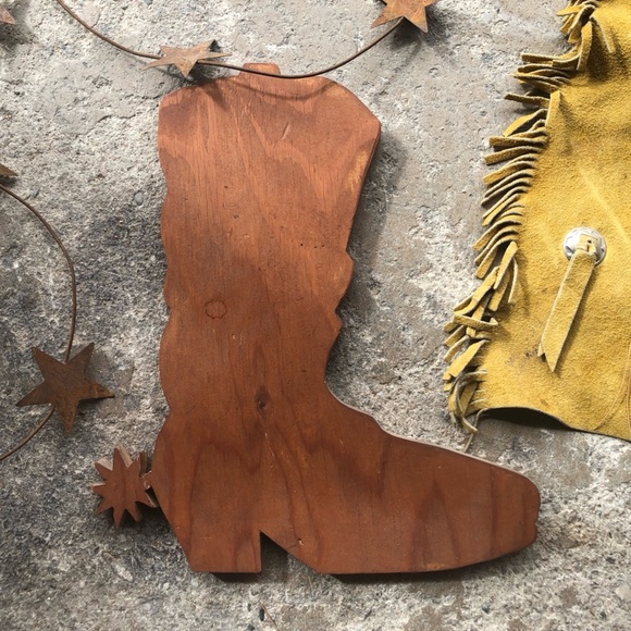 vtg western wall decor chaps boot lazo - Picture 3 of 9